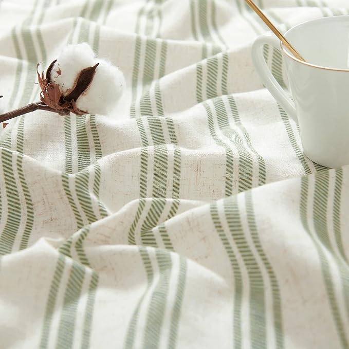 jinchan Striped Valance Farmhouse Window Treatment Linen- Polyester Textured - Image 6