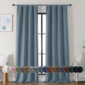 Simplebrand Ava Stone Blue Blackout Curtains by Simplebrand