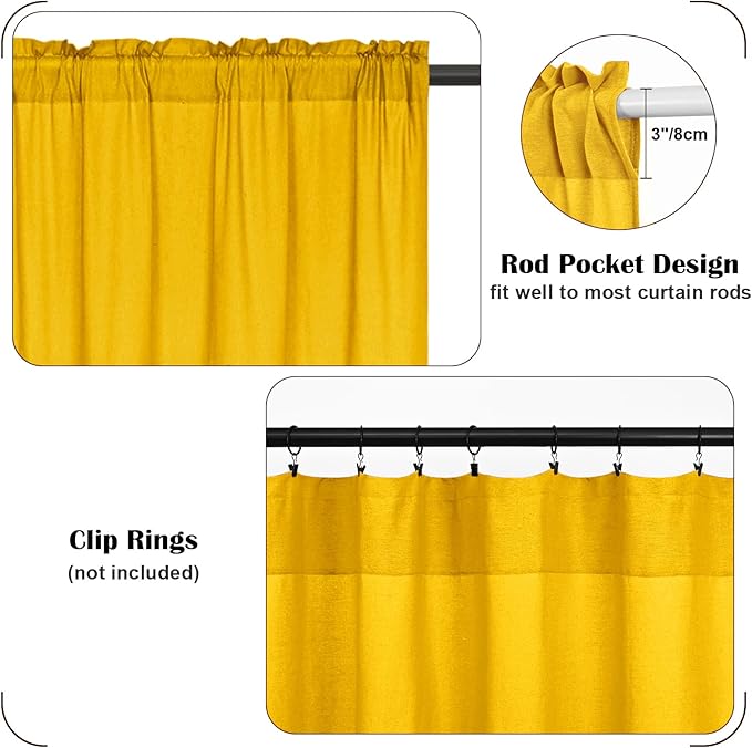 FRAMICS Farmhouse Cotton Linen Curtains - Image 5