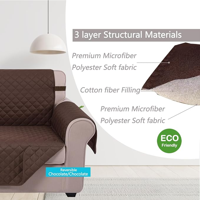 U-NICE HOME Loveseat Sofa Cover Reversible Couch Covers - Image 4