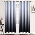 Gradient Color Ombre Blackout Curtains Black Thickening Polyester Eyelet Top by SimpleHome