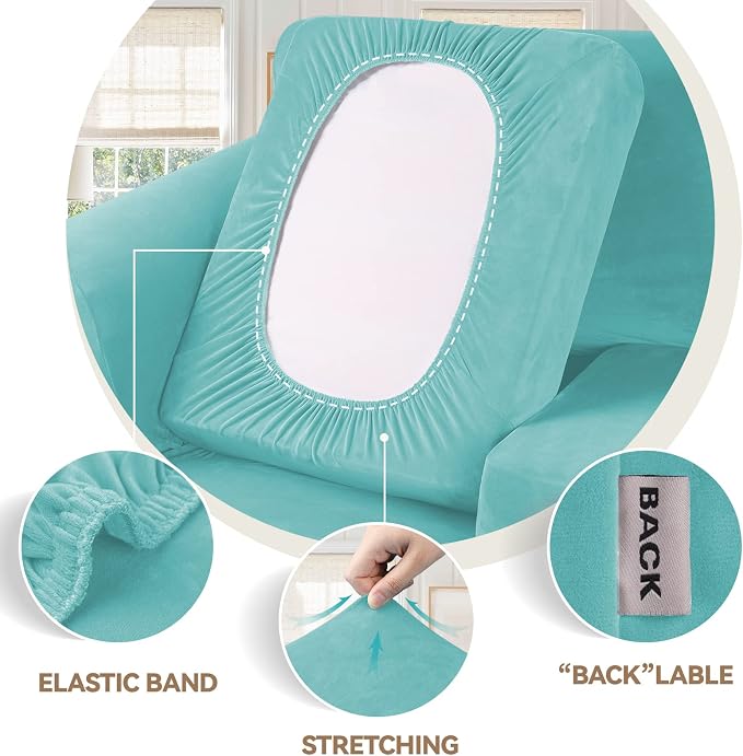 WEERRW Velvet Couch Covers for 2 Cushion Couch Sofa - Image 4