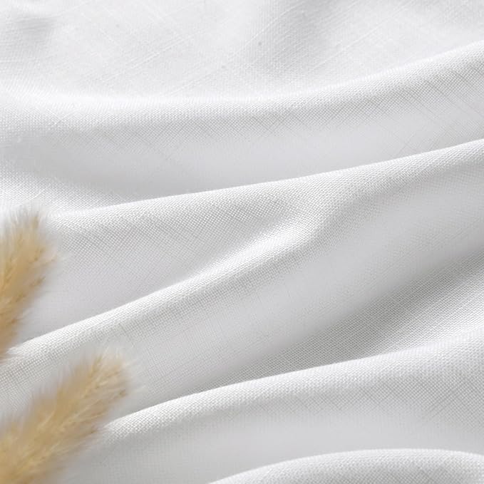 Nanspring White Extra Long Curtains 2 Panels Set 128 Inches Long - Image 6