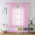 Aiyufeng Light Pink Sheer Curtains 84 Inches Long 2 Panels Set, Semi by Aiyufeng