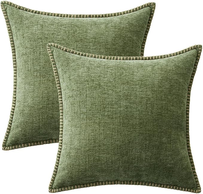 MIULEE Decorative Couch Throw Pillow Covers 22x22 Inch Sage Green 2 Pack | - Image 8