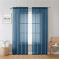 Lecloud Dusty Blue Sheer Curtains 78 Inches Long 2 Panels, Light Filtering by Lecloud