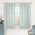 LAMIT 54 Inch Short Window Linen Curtains, Soft Faux Linen Light Filtering by LAMIT