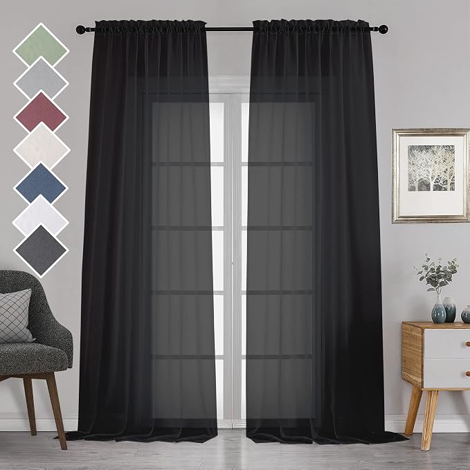 Chyhomenyc 2 Panels Extra Long Sheer Window Curtains 120 Inches Length by Chyhomenyc