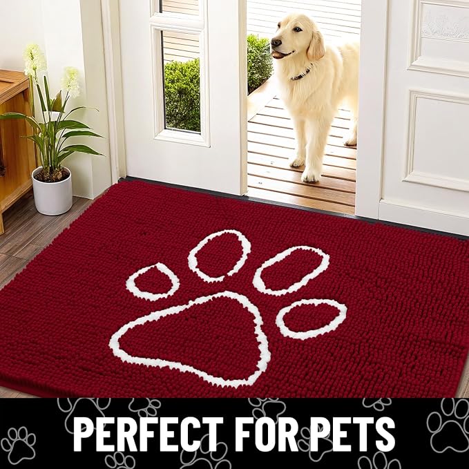 Smiry Dog Door Mat for Muddy Paws, Absorbent Dirt Trapper Non Slip Quick Dry - Image 7
