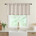 Linen Valances for Windows, Light Filtering Faux Linen Textured Small Short by WelvetBLK