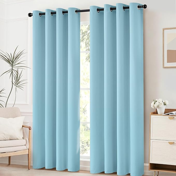 Yakamok Blackout Curtains with Grommet top Room Darkening Thermal Insulated - Image 2