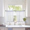 MIULEE 2 Panels Kitchen Tiers Half Window Sheer Curtains Rod Pocket Translucent by MIULEE