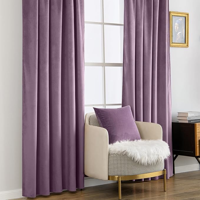 MIULEE Lavender Velvet Curtains 84 inches - Image 7