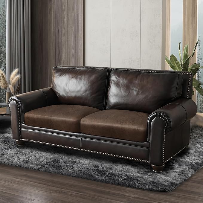 Leather Look Couch Cushion Covers Sofa Seat Slipcovers Sets Couches Furniture - Image 8