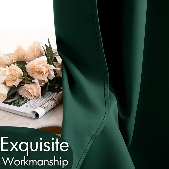 MIULEE Christmas Dark Green Blackout Curtains - Image 5
