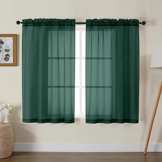 Gwine Hunter Green Sheer Curtains by Gwine
