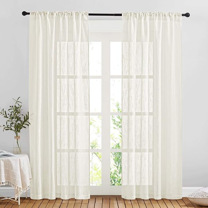 NICETOWN Linen Sheer Curtains and Drapes - Image 4