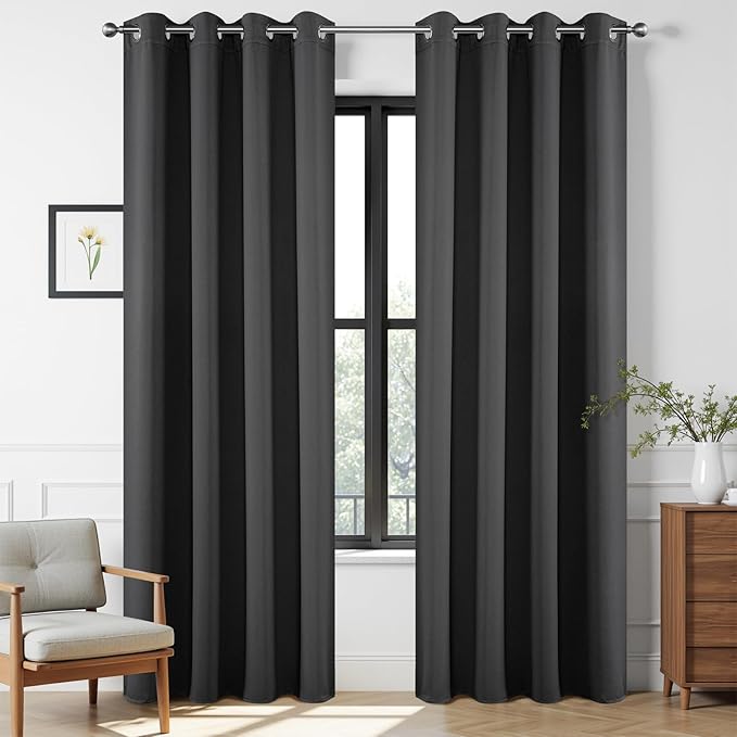 Joydeco Blackout Curtains 108 Inches Long 1 Panel, Thermal Insulated Long by JOYDECO