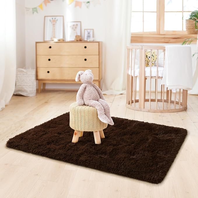 LOCHAS Ultra Soft Indoor Modern Area Rugs 2x4, Fluffy Living Room Carpets - Image 3