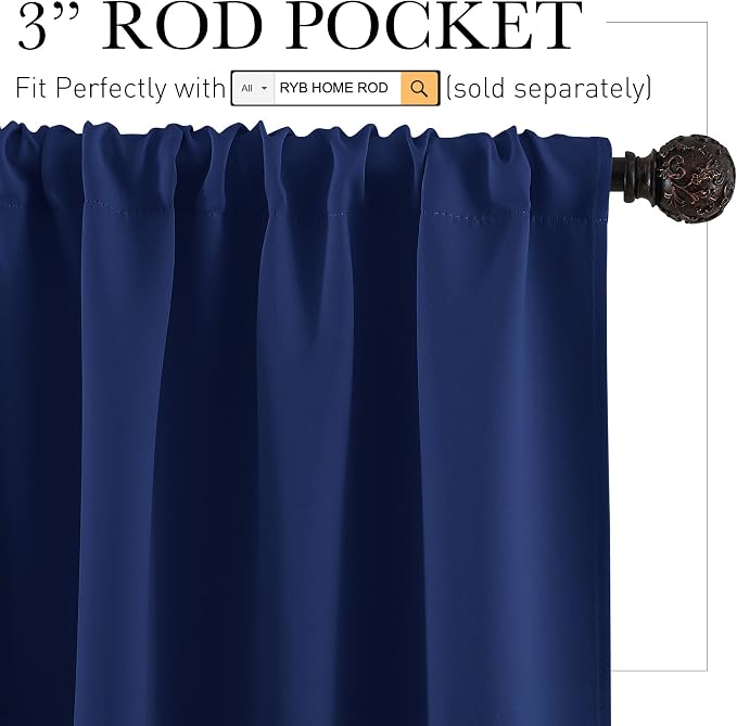 RYB HOME RV Curtains for Camper Windows, Mini Small Thermal Insulated Sunlight - Image 2
