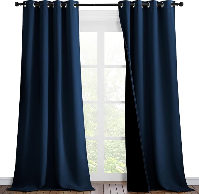 NICETOWN 100% Blackout Blinds, 46 inches x 96 inches, Laundry Room Decor Window by NICETOWN