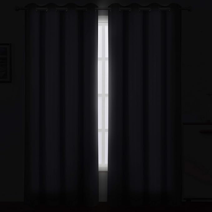LEMOMO Grey Thermal Blackout Curtains/52 x 95 Inch/Set of 2 Panels Room - Image 3