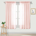 DWCN Blush Pink Sheer Curtains Semi Transparent Voile Rod Pocket Curtains by DWCN