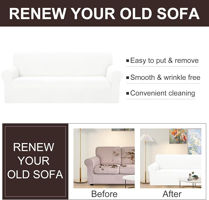 U-NICE HOME Oversized Stretch Loveseat Couch Cover Sofa Covers Washable Sofa - Image 5