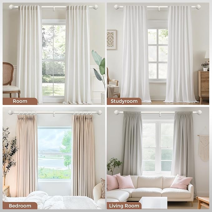2 Pack Antique White Curtain Rods - Image 2