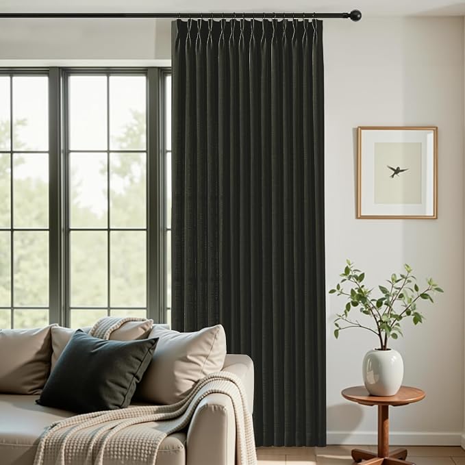 IVAPUPU Black Pinch Pleated Curtains 96 Inches Long - Image 5