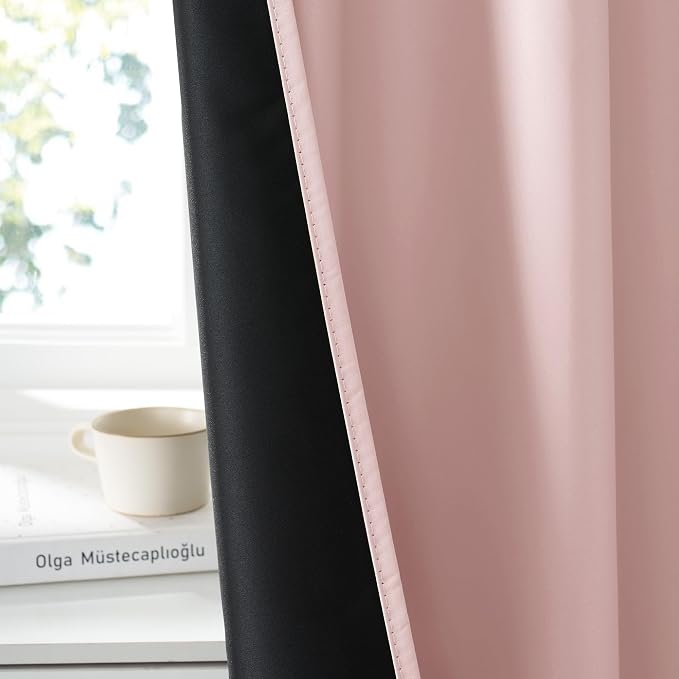 RYB HOME 100% Blackout Basement Curtains 36 inches Long, Heat & UV Blocking - Image 4