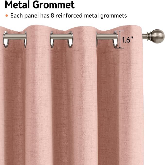 100% Blackout Shield Linen Blackout Curtains - Image 5