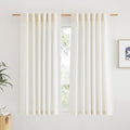 NICETOWN Natural Linen Kitchen Curtains 45 inches Long, Rod Pocket & Back Tab by NICETOWN