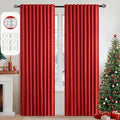 MIULEE Christmas Red Back Tab Blackout Curtains 90 Inches Long 2 Panels Set by MIULEE