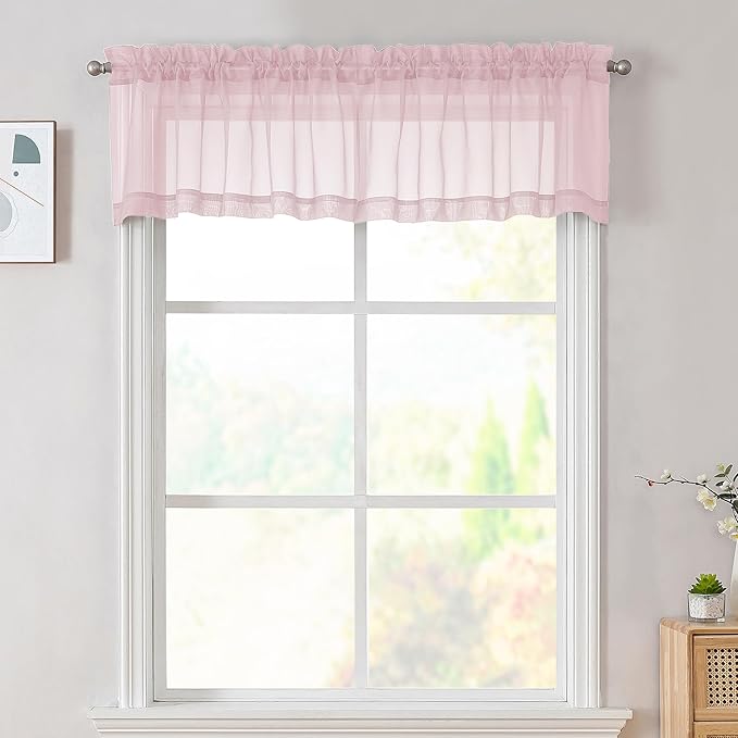 OVZME Blush Pink Sheer Valances by OVZME