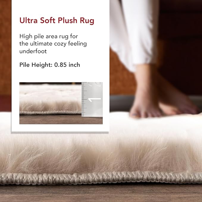 Nuloom Nia Beige, Cozy Shag, Fluffy and Soft, High Traffic, Stain Resistant - Image 2
