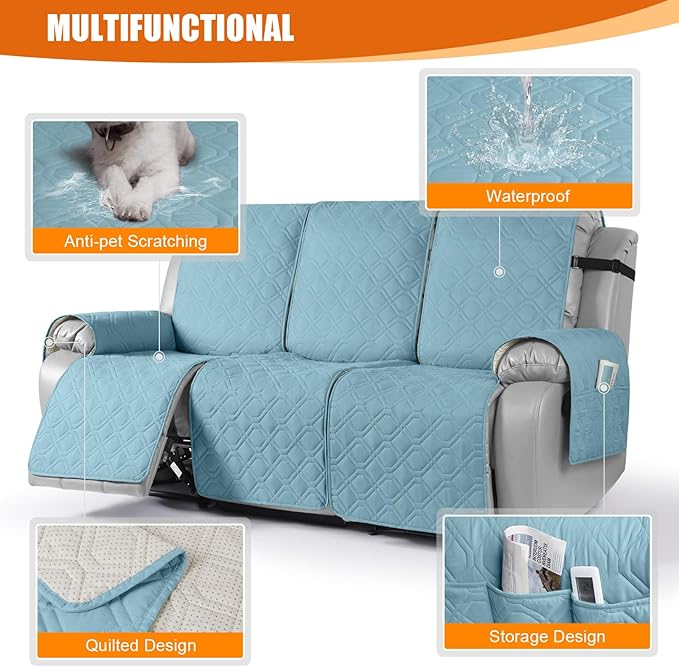 VANSOFY Waterproof Recliner Couch Covers, Sofa Covers 1-Piece Washable - Image 4