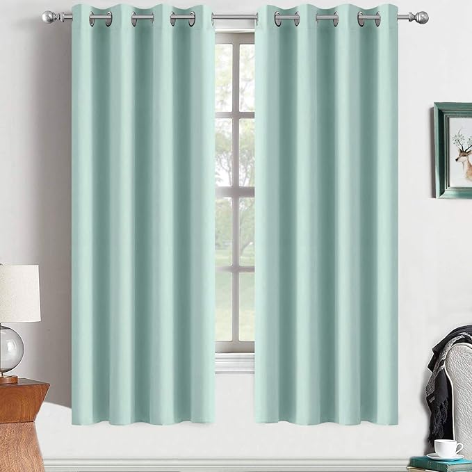 Yakamok Aqua Blackout Room Darkening Thermal Insulated Solid Grommet by Yakamok