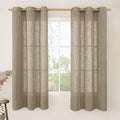 LAMIT Taupe Semi Sheer Linen Curtains 63 Inch Length, Light Filtering Panels by LAMIT
