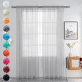 youleyar Solid Sheer Rod Pocket Curtain Voile Draperies 2 Panels White Beige by Youleyar
