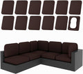 hyha 12Pcs Patio Cushion Covers, Stretch Outdoor Couch Cushion Covers by hyha