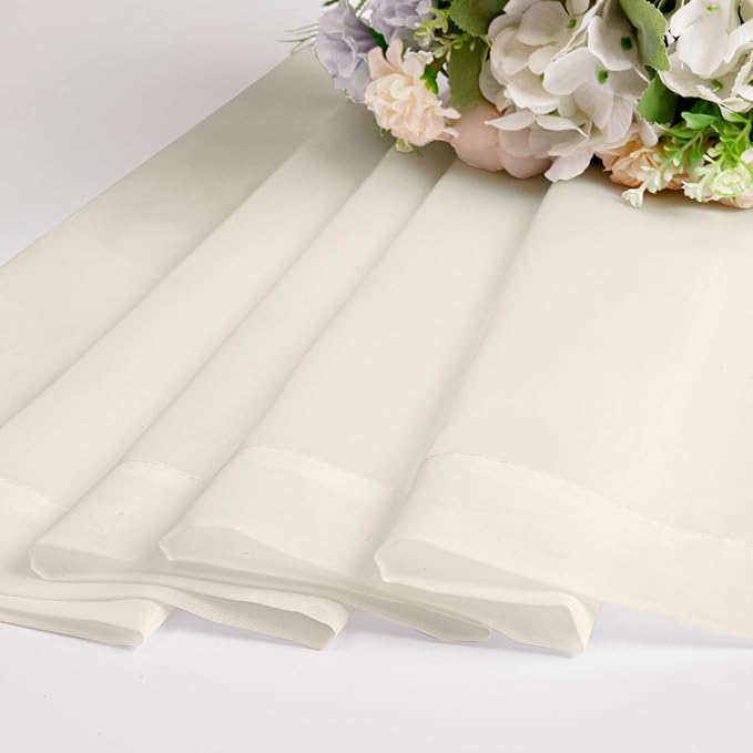 OWENIE Cream Sheer Curtains 84 inches Long 2 Panels Set - Image 6