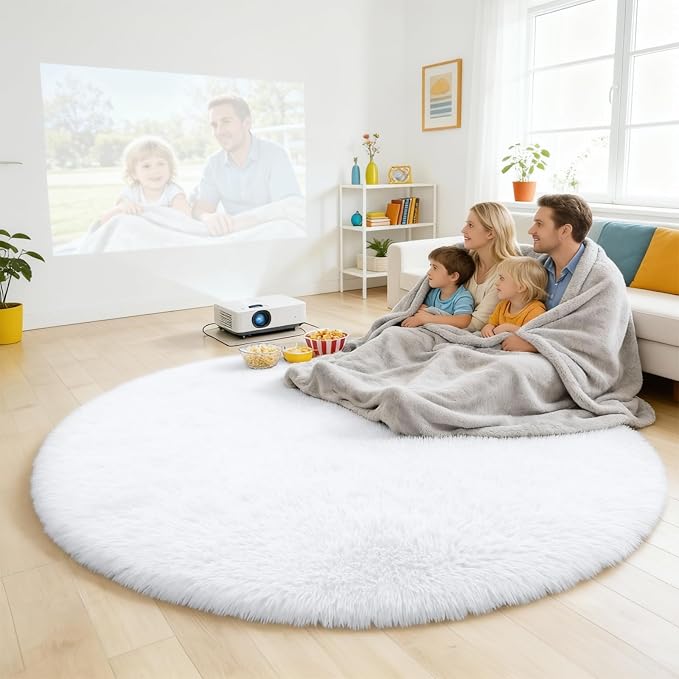 OLANLY White Round Rugs for Bedroom - Image 8