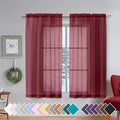 Aiyufeng Burgundy Sheer Curtains by Aiyufeng