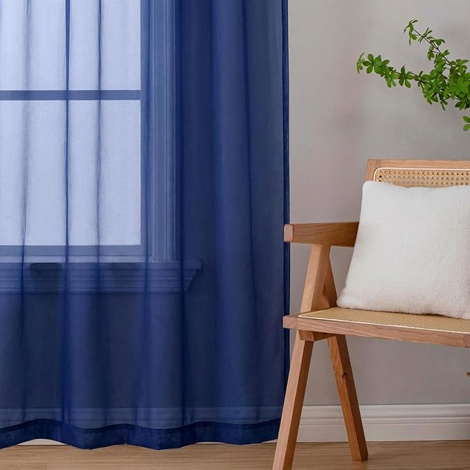 Sheer Curtains 84 Inches Long 2 Panels Set - Image 9