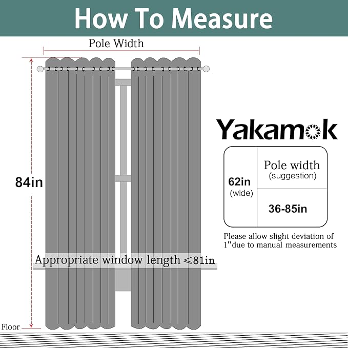 Yakamok Light Blocking Window Blackout Curtains Thermal Insulated Room - Image 7