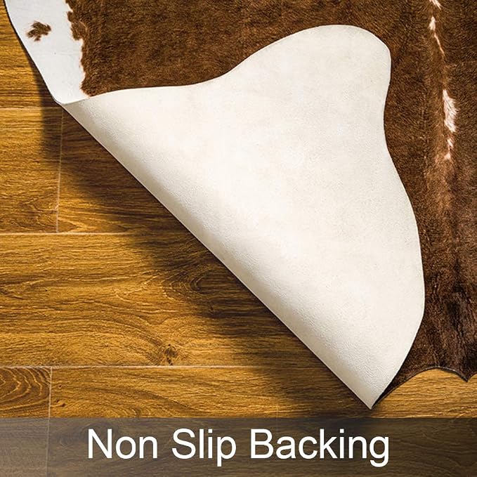 AROGAN Premium Faux Cowhide Rug 6.2 x 5.2 Feet, Sturdy and Large Size Cow Print - Image 3