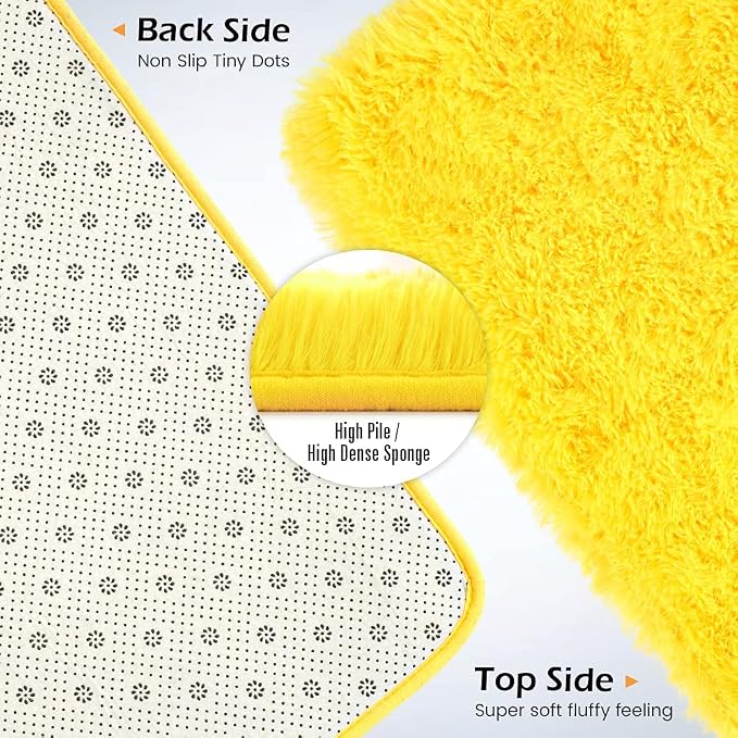 Amearea Premium Soft Fluffy Rug Modern Shag Carpet, High Pile, Solid Color - Image 4