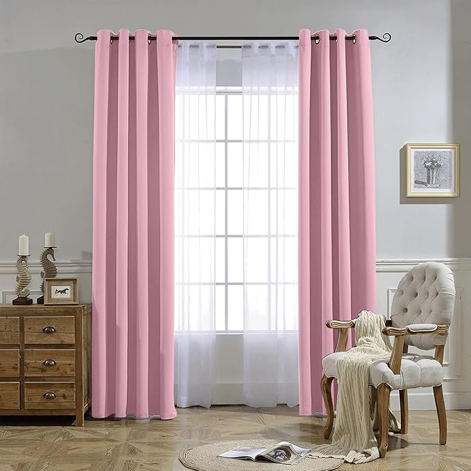 NICETOWN Crystal Pink Blackout Curtains - Image 7