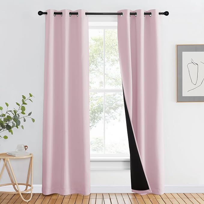 NICETOWN 100% Blackout Window Curtain Panels, Heat and Cold Blocking Drapes by NICETOWN